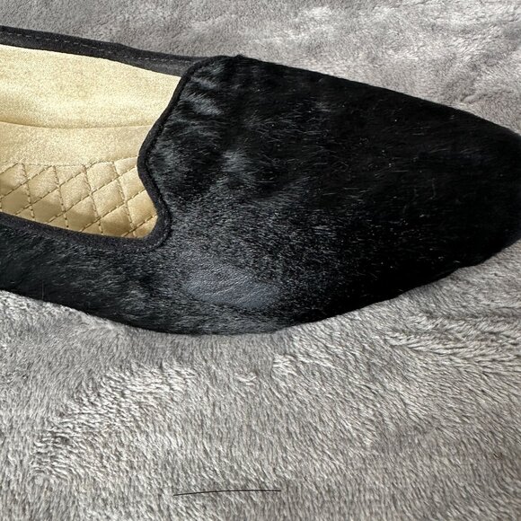 Birdies The Blackbird Loafers Womens 10 Black Calf Hair Flats Slip On Comfort - Picture 8 of 14